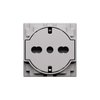 BTicino KS4140A16F - Living Now Steel 16A 2P+E Italian Standard P40 Flat Socket