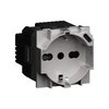 BTicino KS4140A16USB - Living Now Steel P40 Italian Standard Socket with 18W Type-C USB
