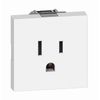 BTicino KW4129 - 2P+E 15A 127/250Vac American standard socket outlet white Living Now