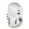 BTicino S3613DAC - Adapter with 2 10A sockets and 1 German USB A + USB C socket